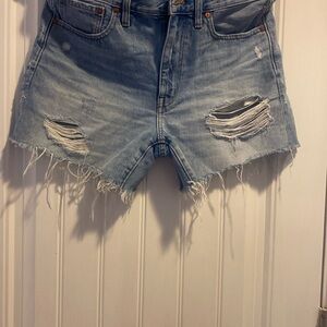 Hollister Blue Jean Shorts Distressed Cut-Off Style